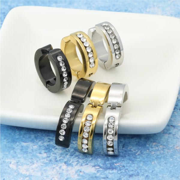 [Adelina Style] 幅4mm×内径9mm 7粒ジルコニア イヤーカフ フェイクピアス イヤリング レディース メンズ ノンホールピアス - 画像 (8)