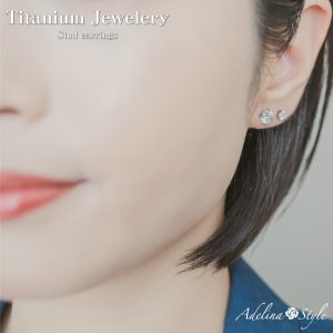 [Adelina Style] 純チタン スタッド ピアス 人気 つけっぱなし メンズ レディース 1ペア 4爪 AAAAA キュービックジルコニア 20G 金属アレルギー対応 男女兼用