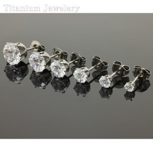 [Adelina Style] 純チタン スタッド ピアス 人気 つけっぱなし メンズ レディース 1ペア 6爪 高輝度 AAAAA キュービックジルコニア 20G 金属アレルギー対応 男女兼用