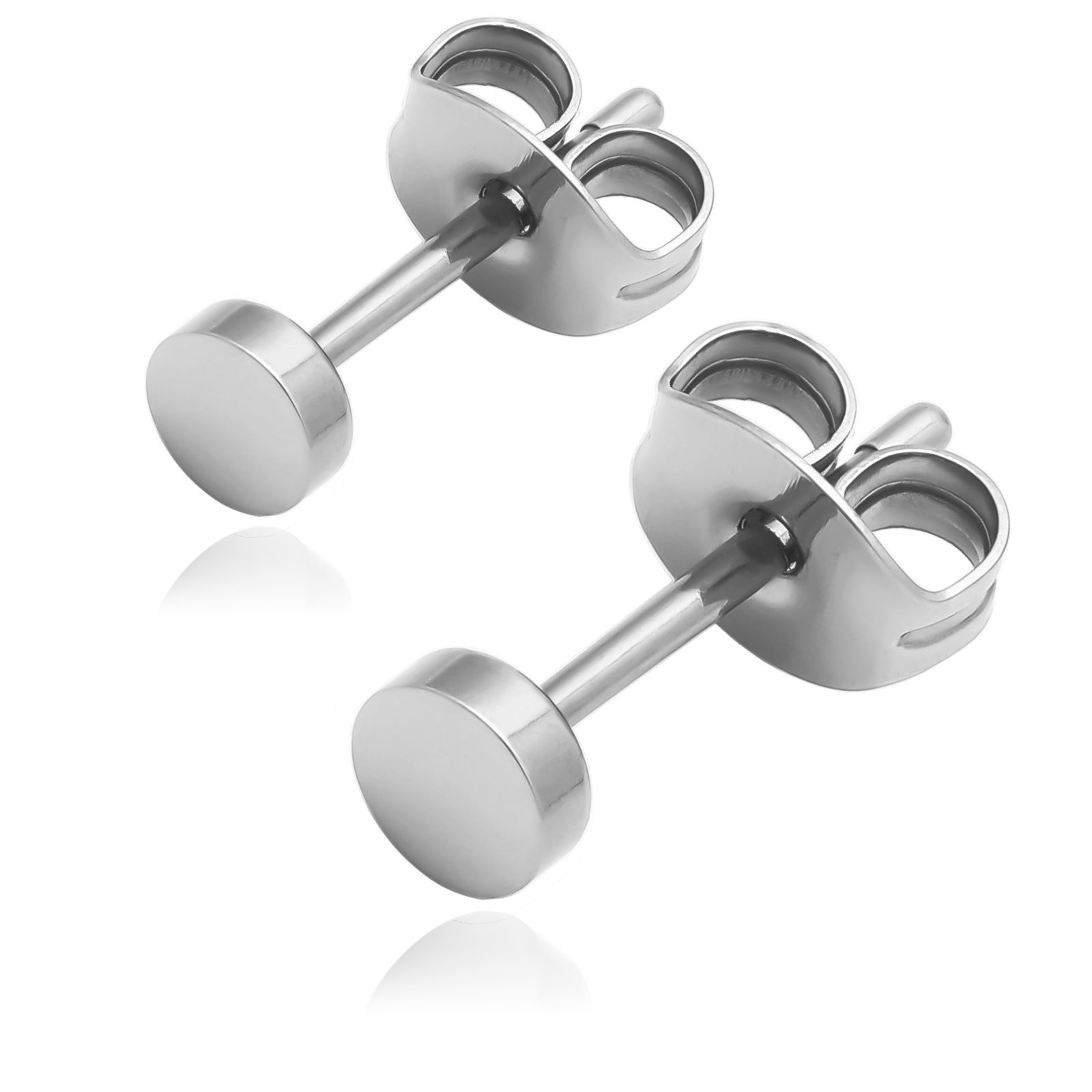 チタンピアス ダンベルピアス つけっぱなし 高耐久性 金属アレルギー対応 メンズ レディース 男女兼用 シンプルデザイン スタッド シルバーカラー 1ペア - 幅3mm