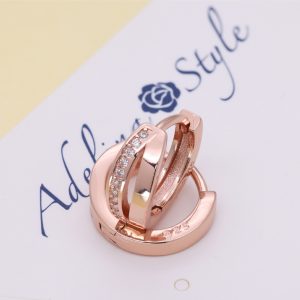 [Adelina Style] リングピアス 小さめ ピアス レディース 人気 つけっぱなし ダブルリング フープピアス 1ペア キュービックジルコニア S925 純銀製 金属アレルギー対応