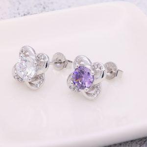 [Adelina Style] ピアス レディース 人気 シルバーピアス 1ペア 幸運の四つ葉 クローバー よつば 5Aキュービックジルコニア S925 純銀 金属アレルギー対応