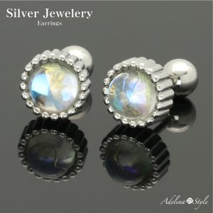 [Adelina Style] ピアス レディース 人気 シルバー 925 大人 ジルコニア スタッドピアス ネジキャッチ (typeA)