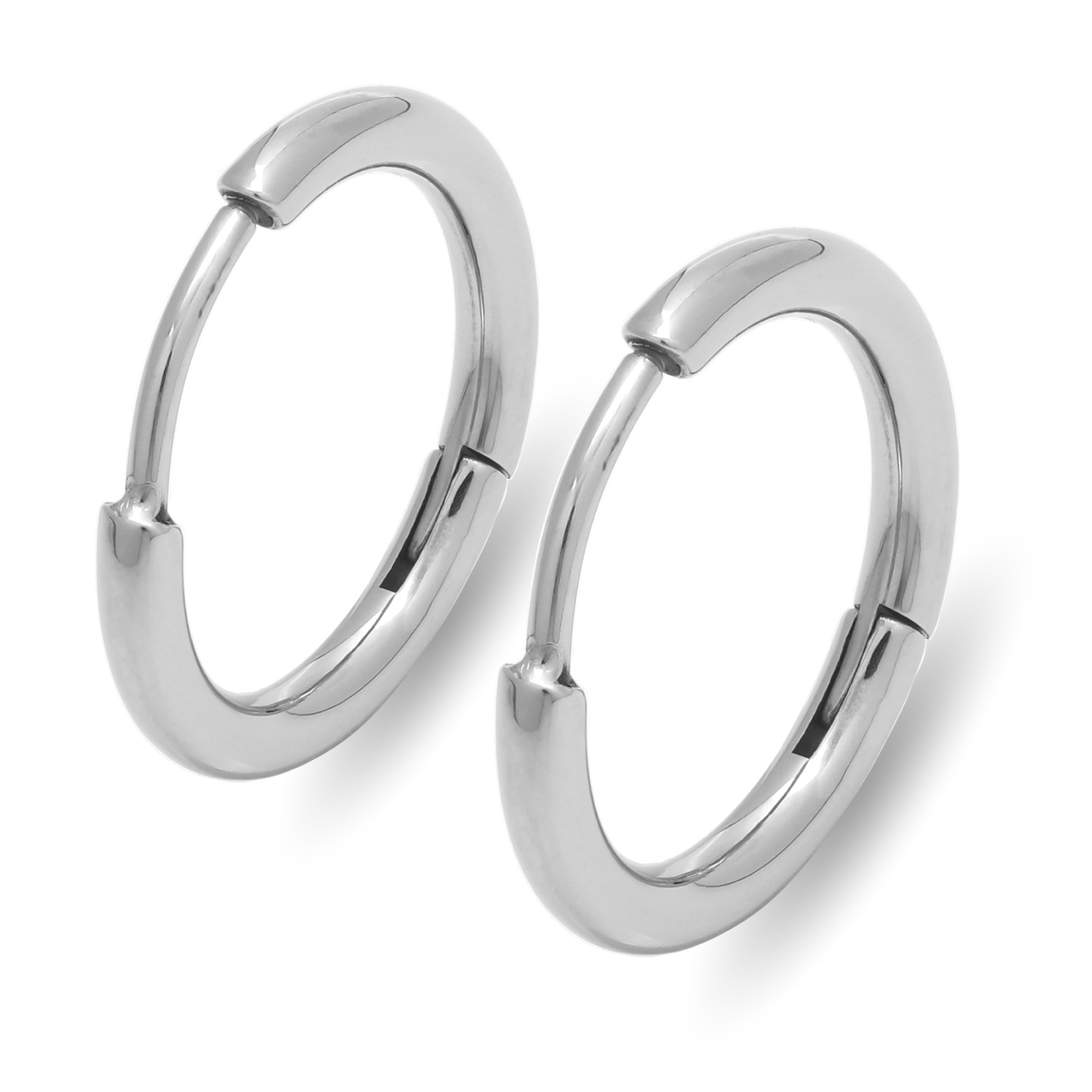チタン フープピアス つけっぱなし 人気 リング ピアス ペア 18G メンズ レディース 男女兼用 金属アレルギー対応 - 1.6mm, 8mm