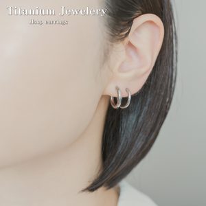 [Adelina Style] チタン フープピアス つけっぱなし 人気 リング ピアス ペア 18G メンズ レディース 男女兼用 金属アレルギー対応