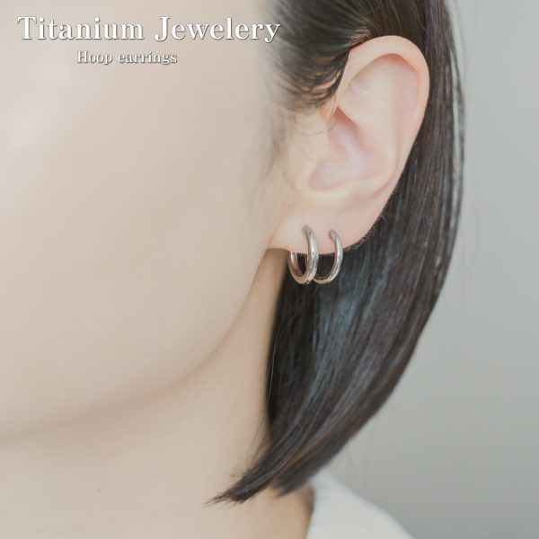 [Adelina Style] チタン フープピアス つけっぱなし 人気 リング ピアス ペア 18G メンズ レディース 男女兼用 金属アレルギー対応