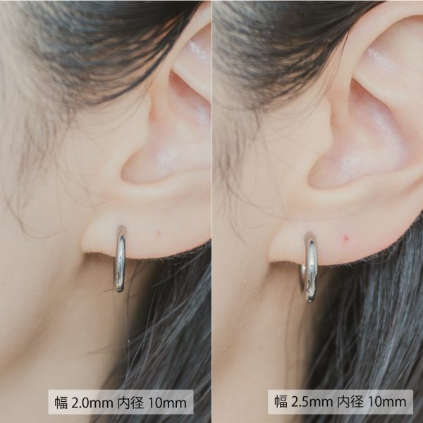 [Adelina Style] チタン フープピアス つけっぱなし 人気 リング ピアス ペア 18G メンズ レディース 男女兼用 金属アレルギー対応 - 画像 (7)