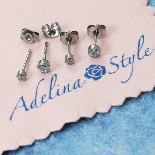 [Adelina Style] 純チタン スタッド ピアス 人気 つけっぱなし メンズ レディース 1ペア 高輝度キュービックジルコニア 20G 金属アレルギー対応 男女兼用 - 画像 (7)