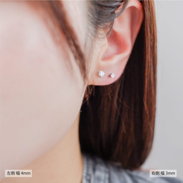 [Adelina Style] 純チタン スタッド ピアス 人気 つけっぱなし メンズ レディース 1ペア 高輝度キュービックジルコニア 20G 金属アレルギー対応 男女兼用 - 画像 (2)
