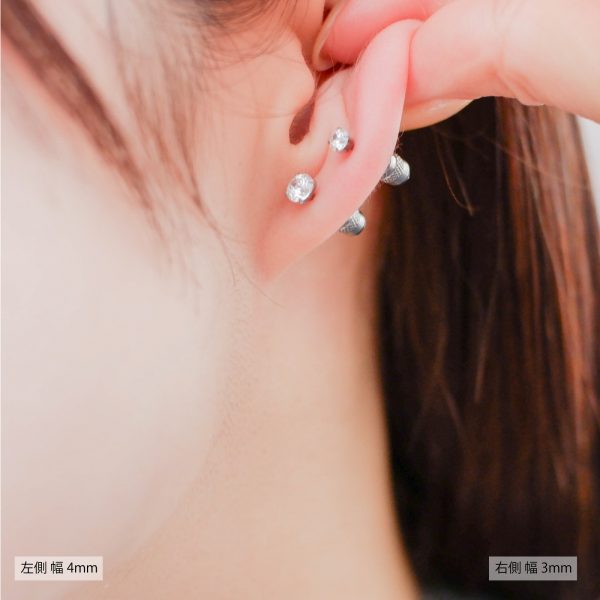 [Adelina Style] 純チタン スタッド ピアス 人気 つけっぱなし メンズ レディース 1ペア 高輝度キュービックジルコニア 20G 金属アレルギー対応 男女兼用 - 画像 (3)