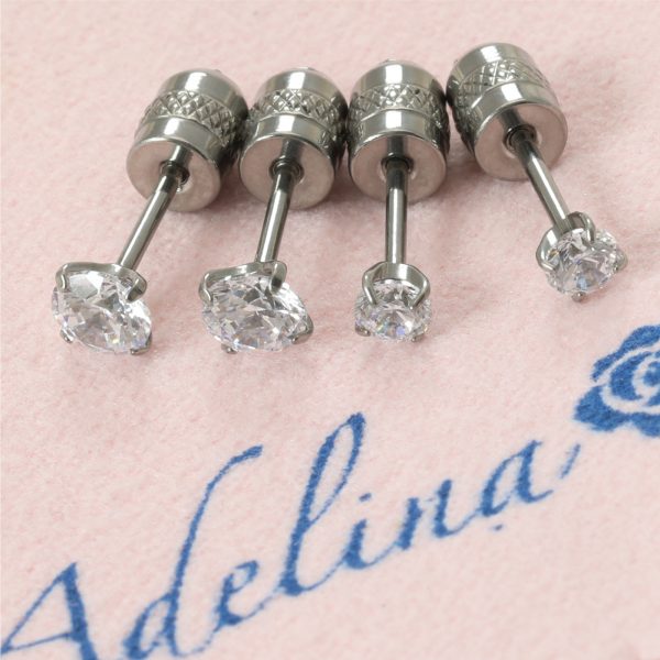 [Adelina Style] 純チタン スタッド ピアス 人気 つけっぱなし メンズ レディース 1ペア 高輝度キュービックジルコニア 20G 金属アレルギー対応 男女兼用 - 画像 (7)