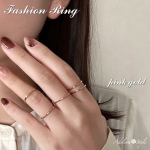[Adelina Style] リング 平打 幅1mm 指輪 リング サージカルステンレス 細身 レディース メンズ 細めリング ファッションリング 金属アレルギー対応 男女