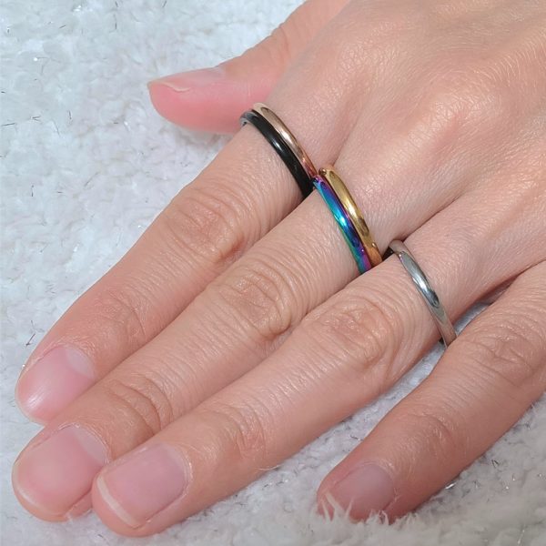 [Adelina Style] リング 甲丸 幅2mm 指輪 細目リング サージカルステンレス 細身 レディース メンズ 金属アレルギー対応 男女 - 画像 (2)