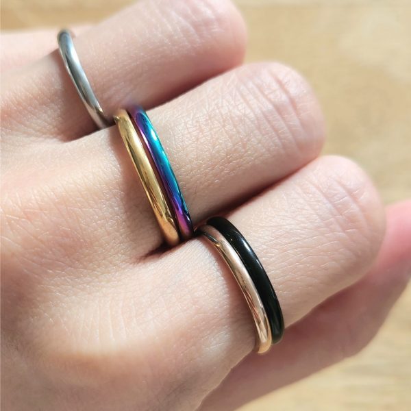 [Adelina Style] リング 甲丸 幅2mm 指輪 細目リング サージカルステンレス 細身 レディース メンズ 金属アレルギー対応 男女 - 画像 (3)