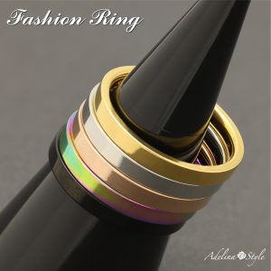 [Adelina Style] リング 指輪 平打 幅3mm 鏡面仕上げ 内甲丸 サージカルステンレス 細身 レディース メンズ 金属アレルギー対応