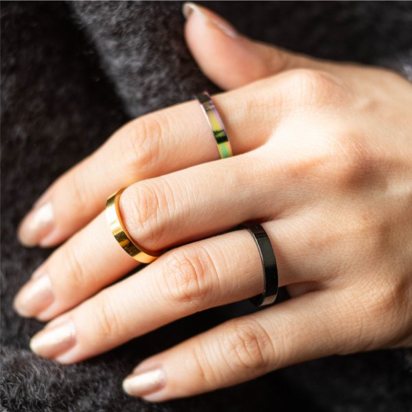 [Adelina Style] リング 指輪 平打 幅3mm 鏡面仕上げ 内甲丸 サージカルステンレス 細身 レディース メンズ 金属アレルギー対応 - 画像 (3)