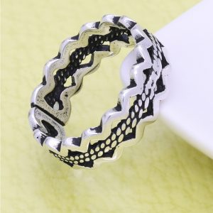 [Adelina Style] 指輪 リング レディース 人気 シルバーリング S925 純銀 レディース メンズ フリーサイズ 調整可能 シンプル 金属アレルギー対応 (タイプM)